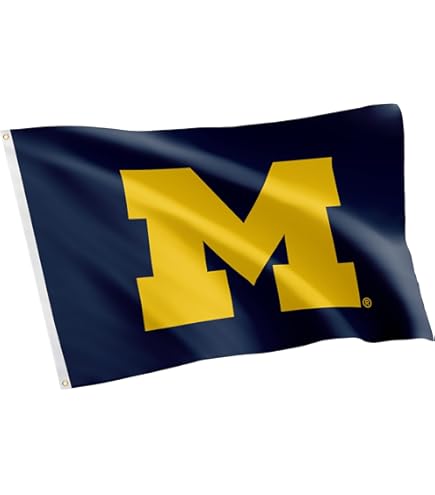 Michigan Wolverines flag waving.